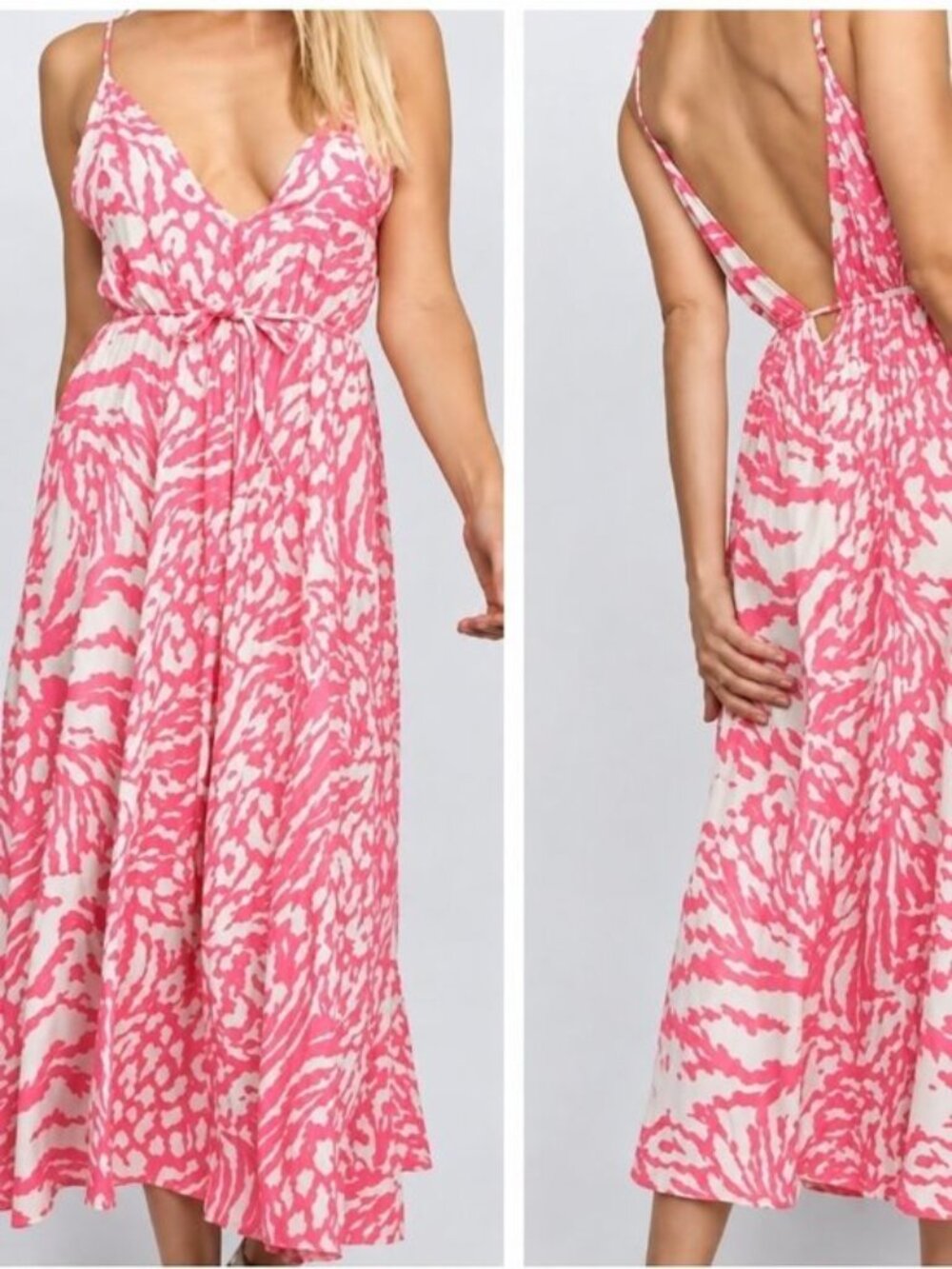 RESA Hannah Midi Dress Barecona Print Size M